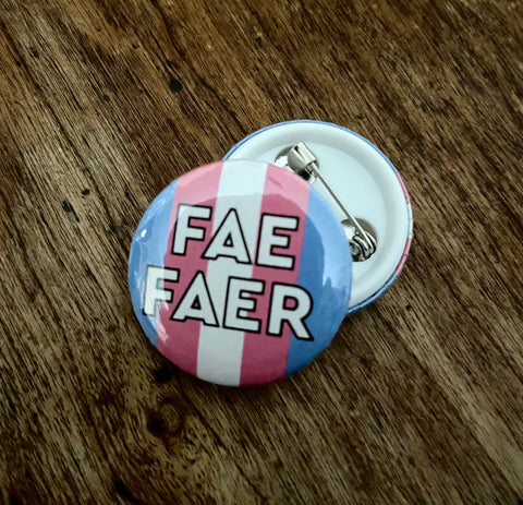 Fae/Faer Trans Flag Button 1"