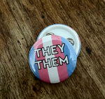 They/Them Trans Flag Button 1"