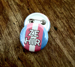 Ze/Hir Trans Flag Button 1"